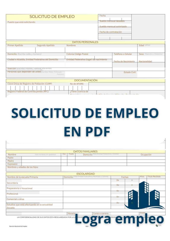 Solicitud de empleo en PDF para llenar